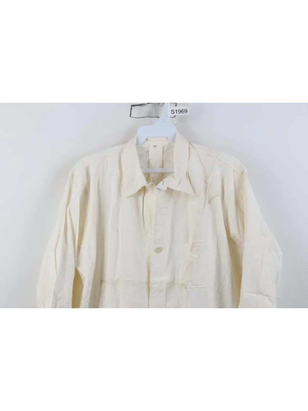 Deadstock 1950s Unissued German Military Mens 36 Hospital Grandpa Shirt